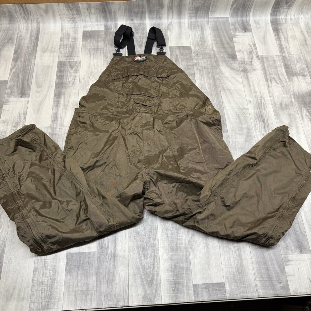 ✅Nite Lite Outdoor Gear Hunting Overalls Men’s 2XL Waterproof Lined Pants Brown - Picture 1 of 10